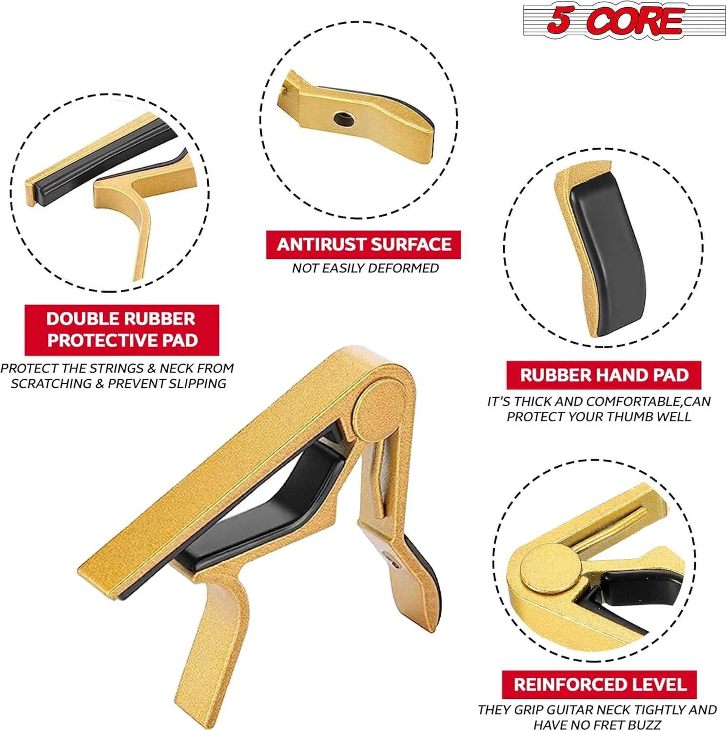 5 الأساسية كابو الصوتية الغيتار الكهربائي 6 سلسلة كابو كليب لبانجو مندولين القيثارة كابو BRWG 4 قطعة