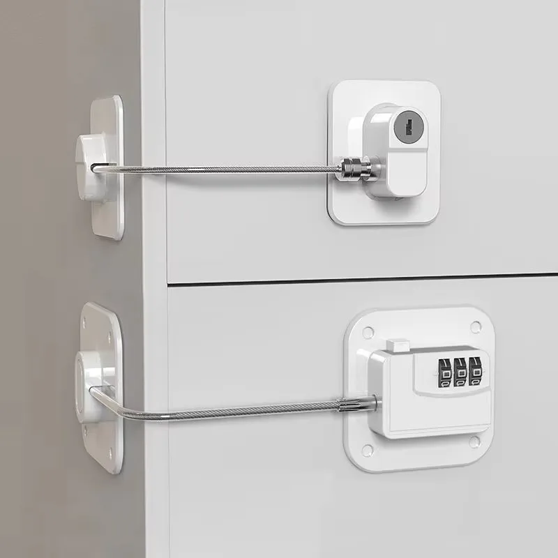 1PC Baby Safety Refrigerator Lock With Keys Coded Lock Infant Security Cabinet Locks Sliding Closet Door Locks Black And White
