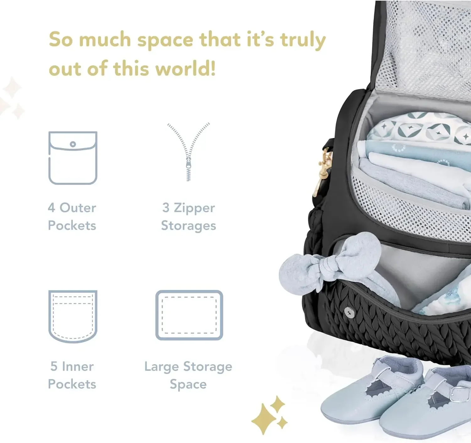 Baby Diaper Bag Pregnant Women\'s Hospital Bag Convertible Baby Diaper Backpack Quilted Mother Bag Nylon Cloth Backpack Bag