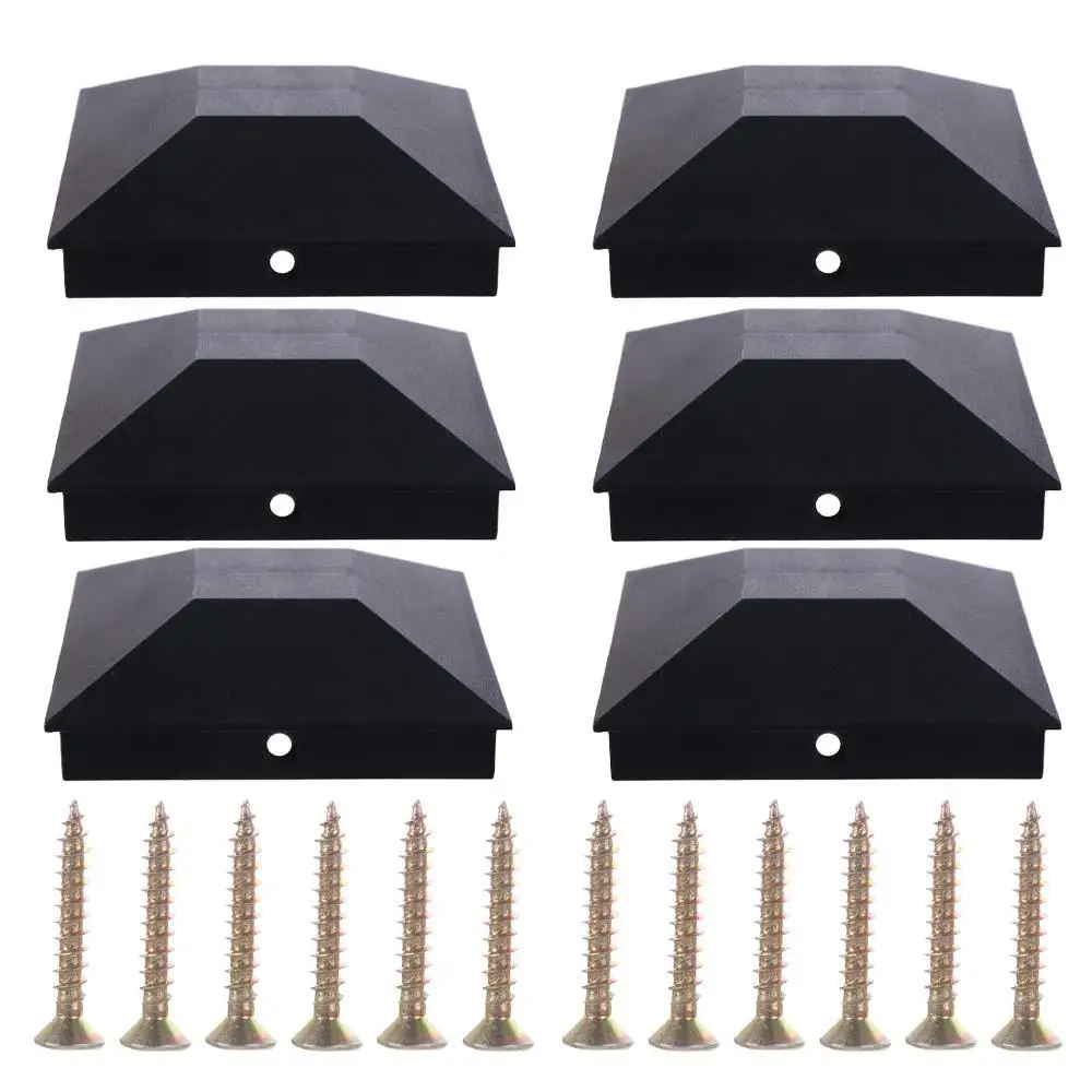 

6Pcs Waterproof Pyramid Post Caps Replacement with Screws Fence Post Cover Easy Installation 3.5x3.5in Fence Column Toppers