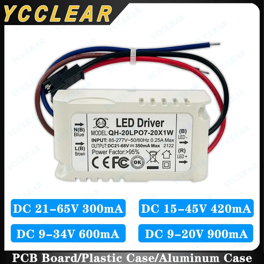 LED Driver DC 9-20V 9-34V 15-45V 21-65V 300mA 420mA 600mA 900mA Lighting Transformers For 7W 10W 12W 15W 18W 20W Power Supply