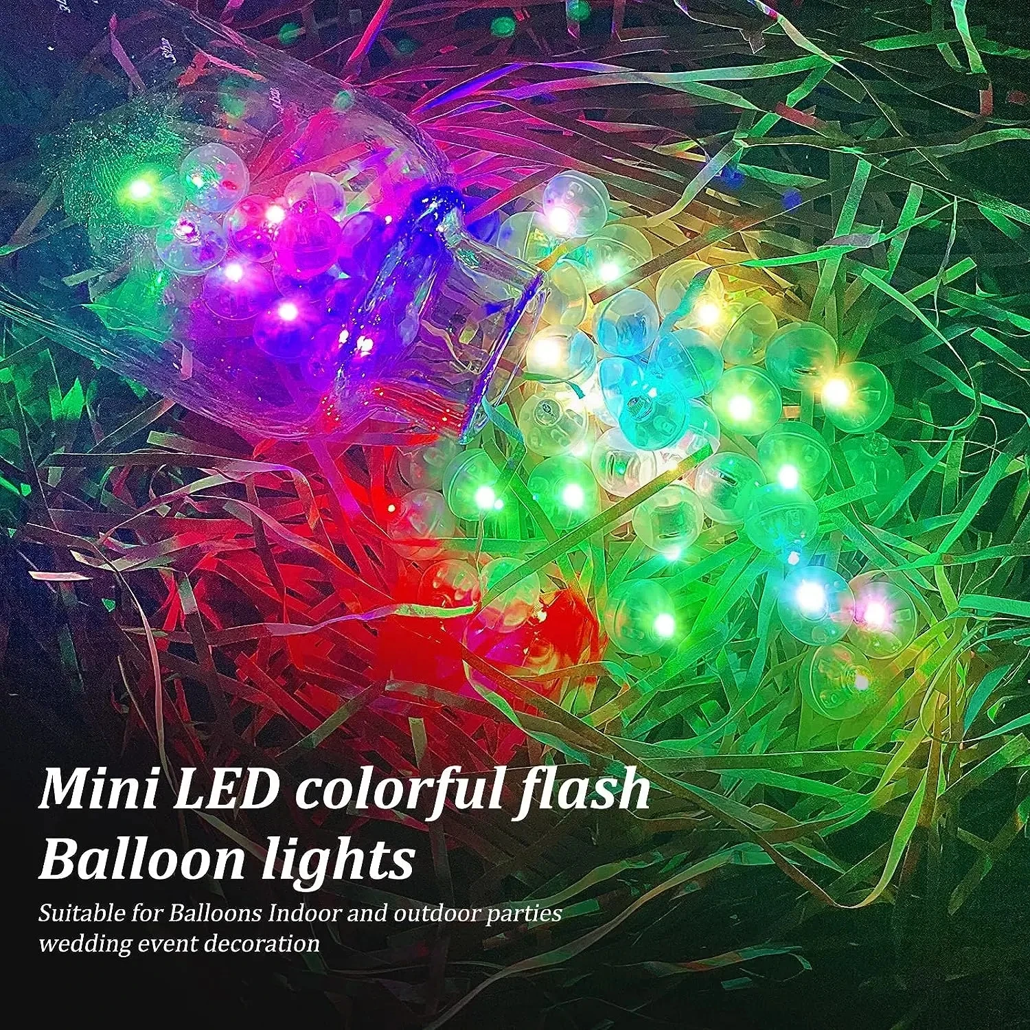 50-200Pcs Mini LED Balloon Light Colorful Flashing Luminous Tumbler Ball Lamp Lantern Light Christmas Wedding Party Decorations