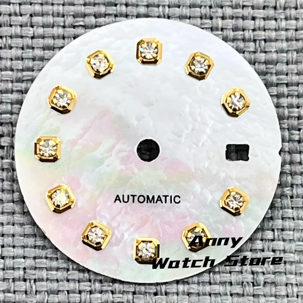 20.5mm Watch Dial For 26mm Ladies Watch Sunburst Black Gray White Mother Pearl Dial Diamond Fit NH05A NH05 Automatic Movement