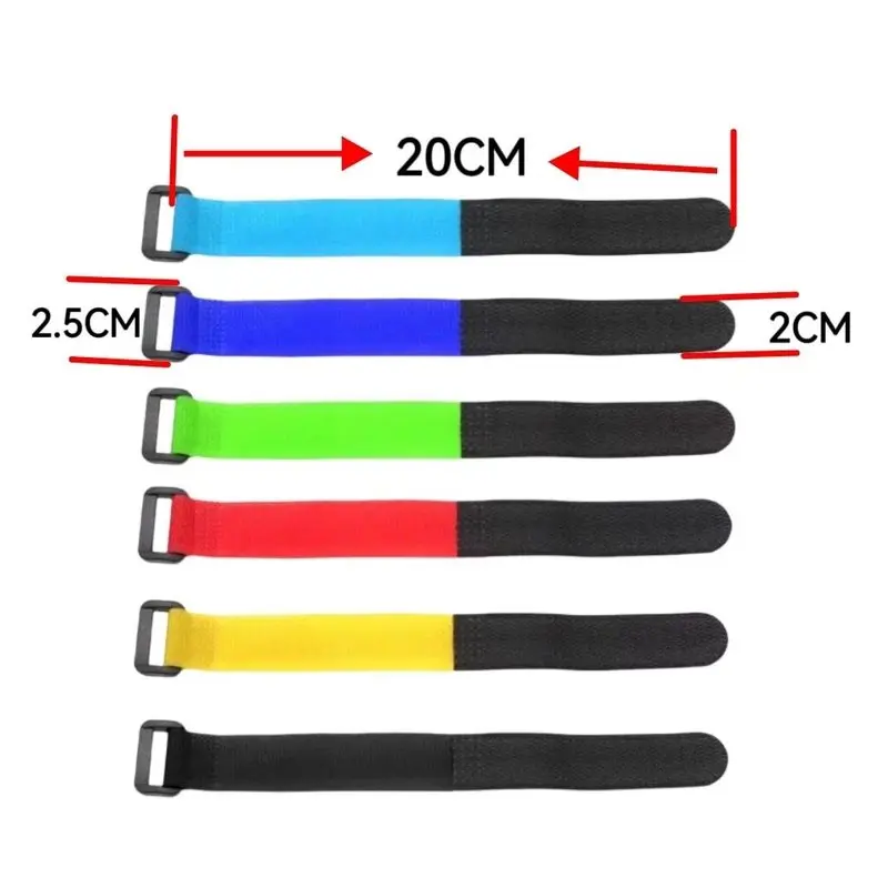 Plastic Buckle Hook Loop Battery Strap For RC Model Car, Reusable Self-Adhesive Magic Tape Cable Tie Wire Organizer Accessory