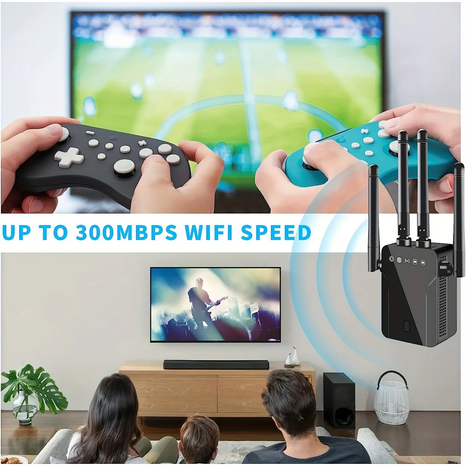 1200Mbps Wireless WiFi Repeater Wifi Signal Booster WiFi Extender Amplifier 2.4G/5GHz Wi-Fi Signal Booster Long Range Network