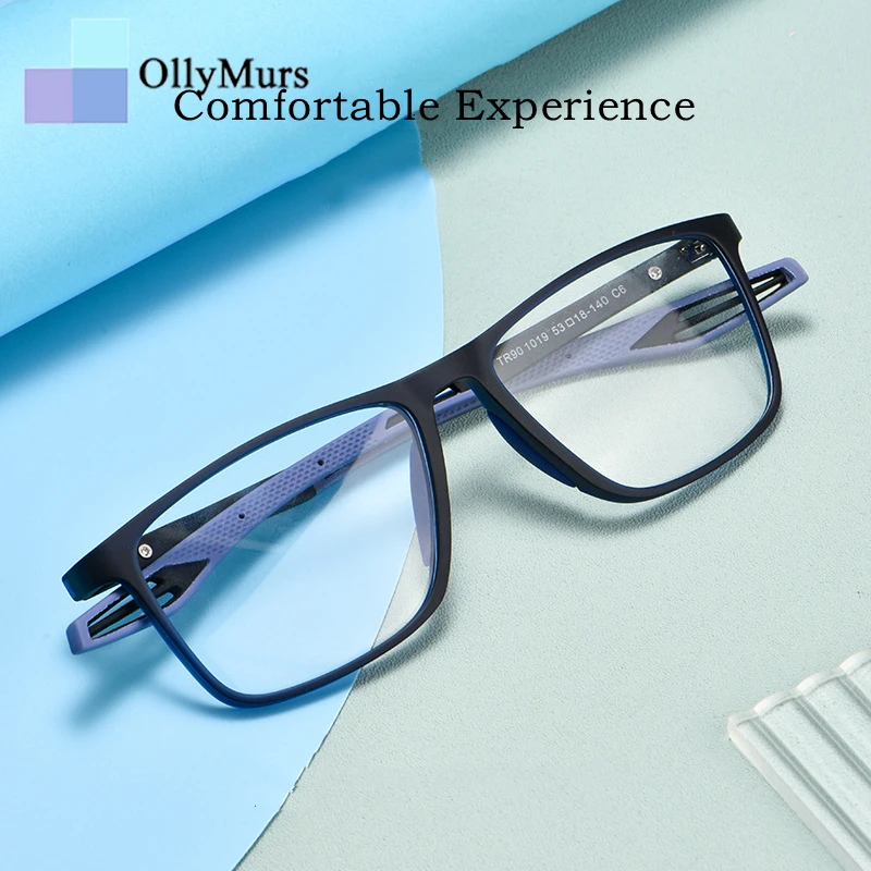 OLLYMURS Ultra-light Non-slip Flexible Square Basketball Myopia Optical Prescription Sports Glasses Frame Men And Women TR1019R