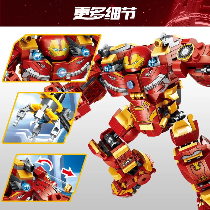 Bloques de construcción de la batalla de Wakanda para niños, juguete de ladrillos para armar Super Hulkbuster, serie película de héroes clásicos,