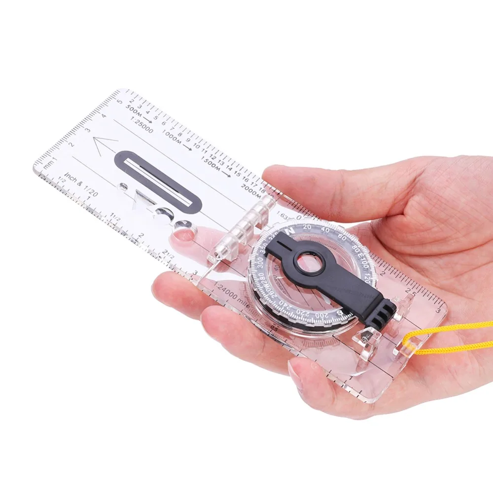 Durable Lightweight Orienteering Compass Transparent Ruler With Neck Strap Mapping Compass Navigation Compass Outdoor Navigation