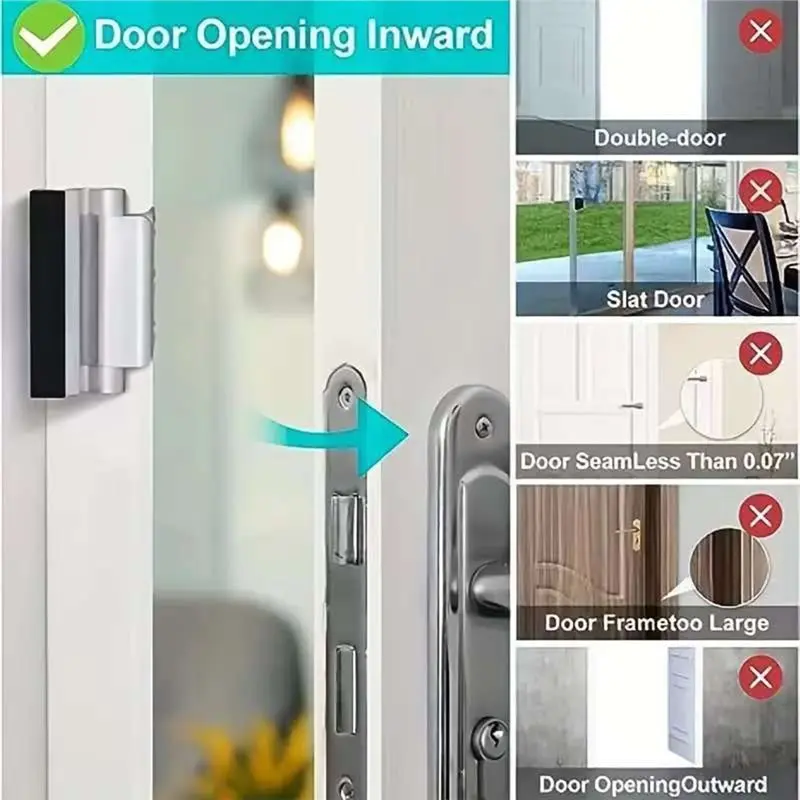 B68C Metal Interior Lock For Kids& Child Safety, Reinforced Top Door Latch, Home Security Door Lock Interior Lock Proof