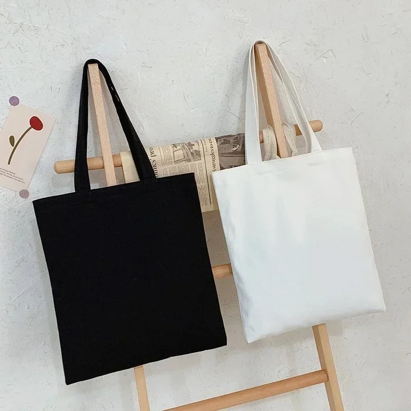 SL-04  Large Capacity Canvas Shopping Bags Folding Eco-Friendly Cotton  DIY Shoulder Bag Grocery Handbag