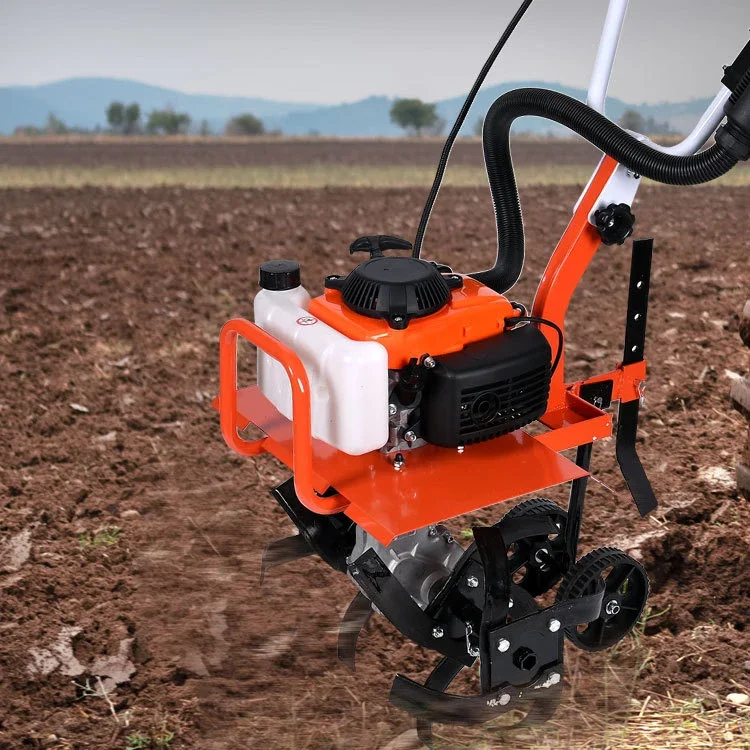 Mini cultivador giratório multifuncional, Weeder pequeno agrícola, Ferramentas de jardim campo Cultivador de mão