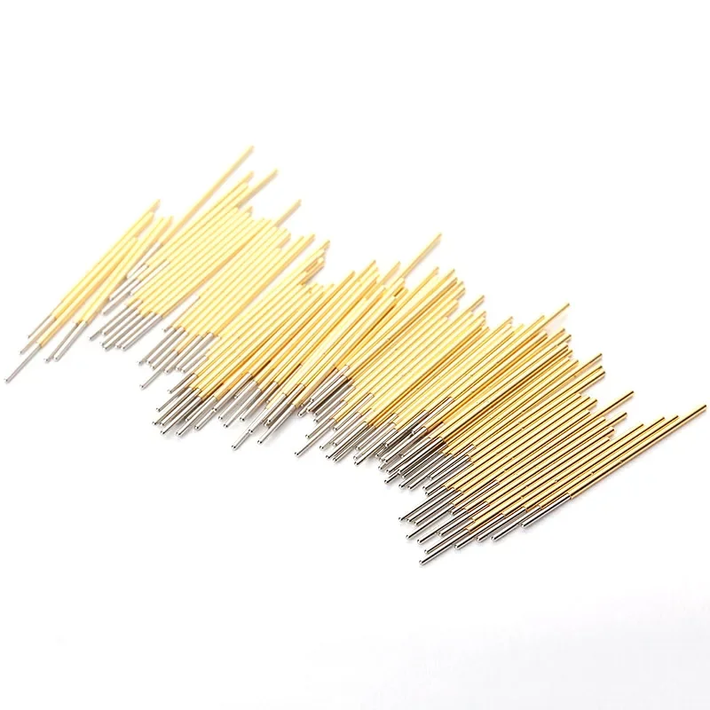 100PCS Spring Test Pin PL75-J1 Straight Up Round Head Outer Diameter 1.02mm Length 33.35mm for Circuit Board Testing
