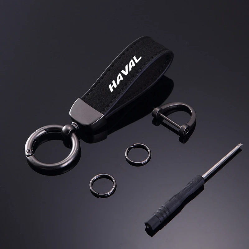 Car Keychain Suede Wristband Metal Clasp Premium Car Interior Accessories For Haval Jolion H6 M6 Dargo Raptor F7 H7 H9