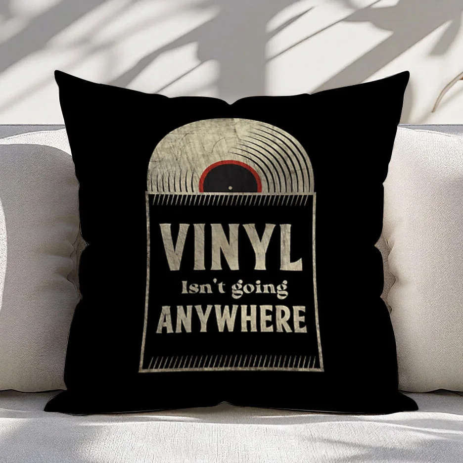 Vinyl Record Lover Gift ThrowPillow cover Boho Music Fan Decor Trendy Housewarming Present 45x45cm throw pillow cover