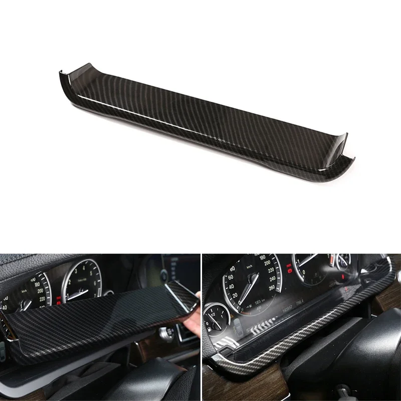 

LHD Car Styling Carbon Texture Steering Wheel Dashboard Display Panel Cover Frame Trim For BMW 7 Series F01 F02 F03 F04 2009-14