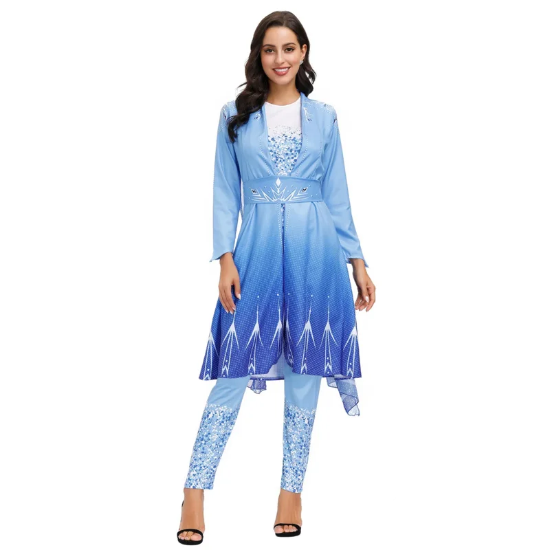 

New 2025 Princess Party Dress Adult Women Clothing Halloween Cosplay Costume Snow Queen Elsa Character Costumes Carnival R ★ ★ ★