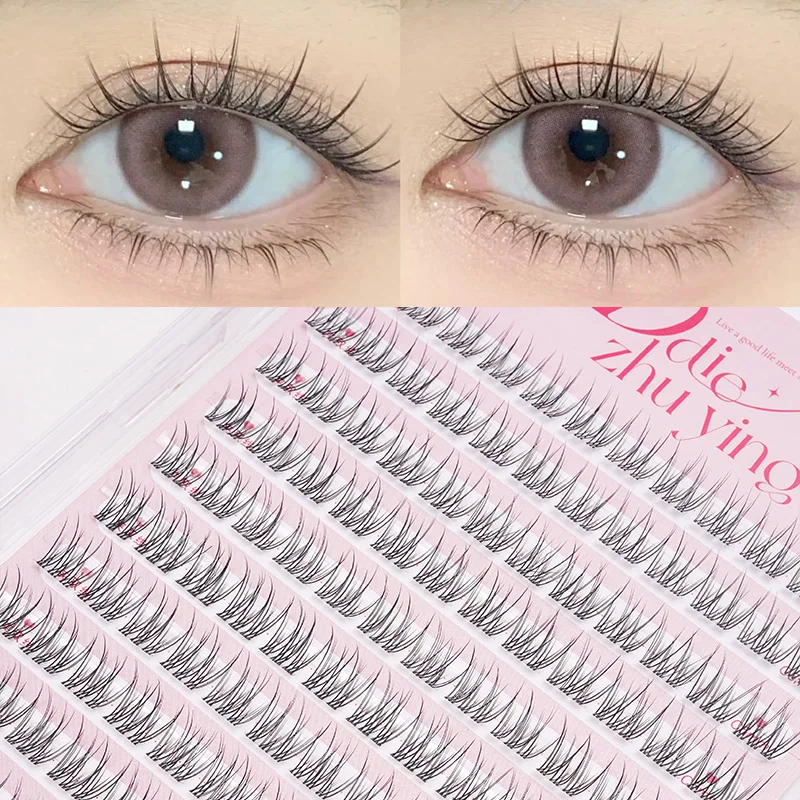 Self-adhesive Faux Mink False Eyelashe 120 Bundles Stemless Light Natural 3D Individual Eyelash extension cluster makeup lashes