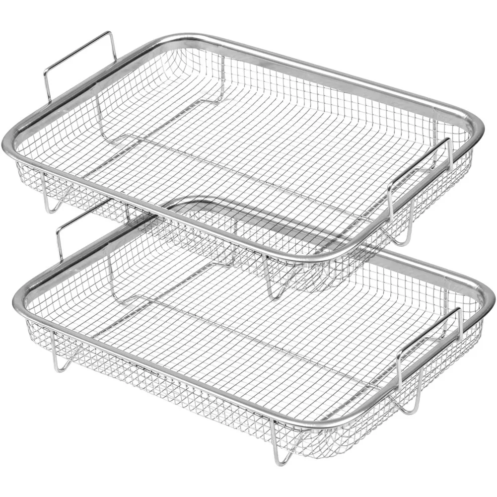 Air Fryer Basket for Oven, Stainless Steel Grill Basket, Non-Stick Mesh Basket, Air Fryer Tray Wire Rack Roasting Basket