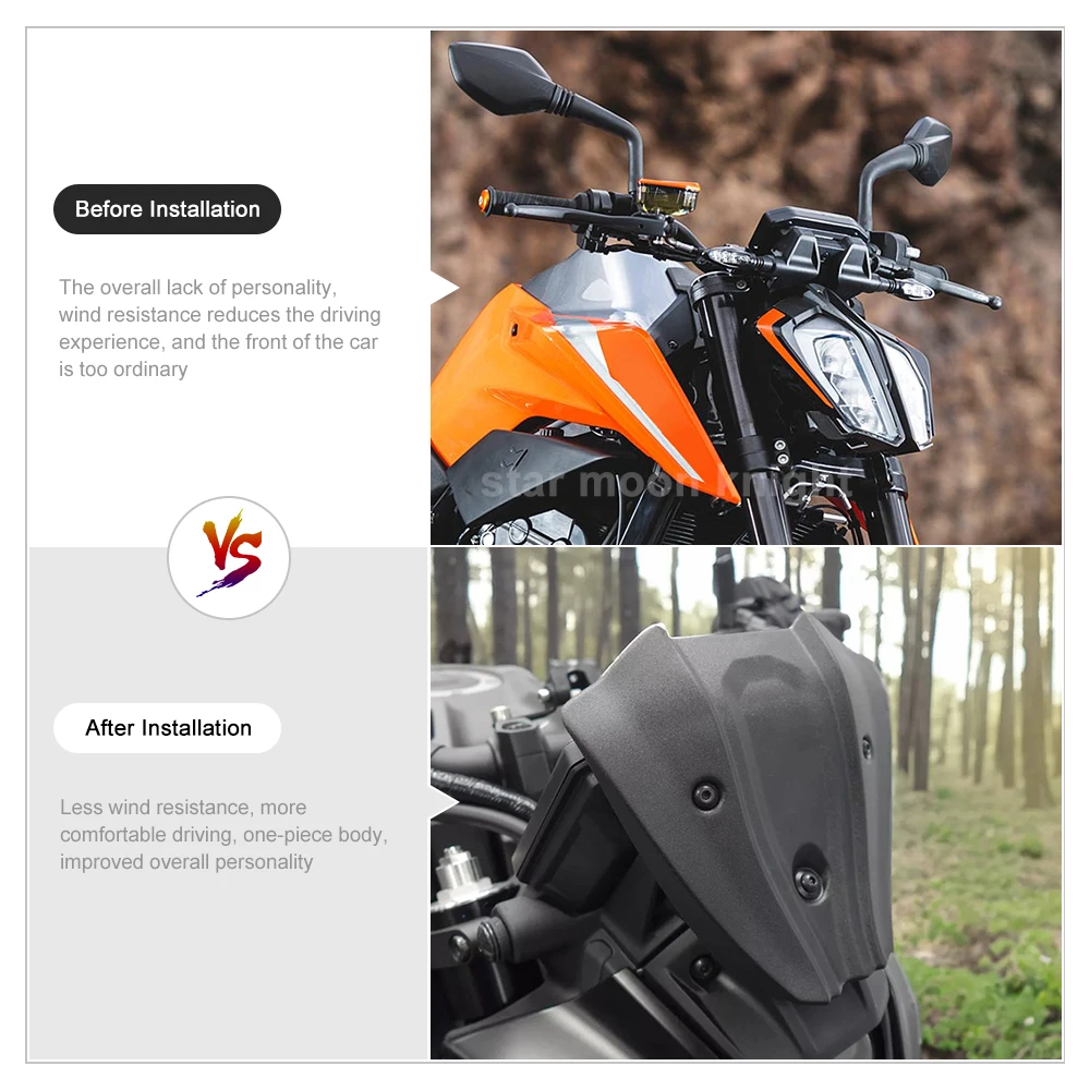 New Wind Deflector For 790 Duke 790 2018-2025 Motorcycle ABS Plastic Fly Screen Wind Screen Accessories