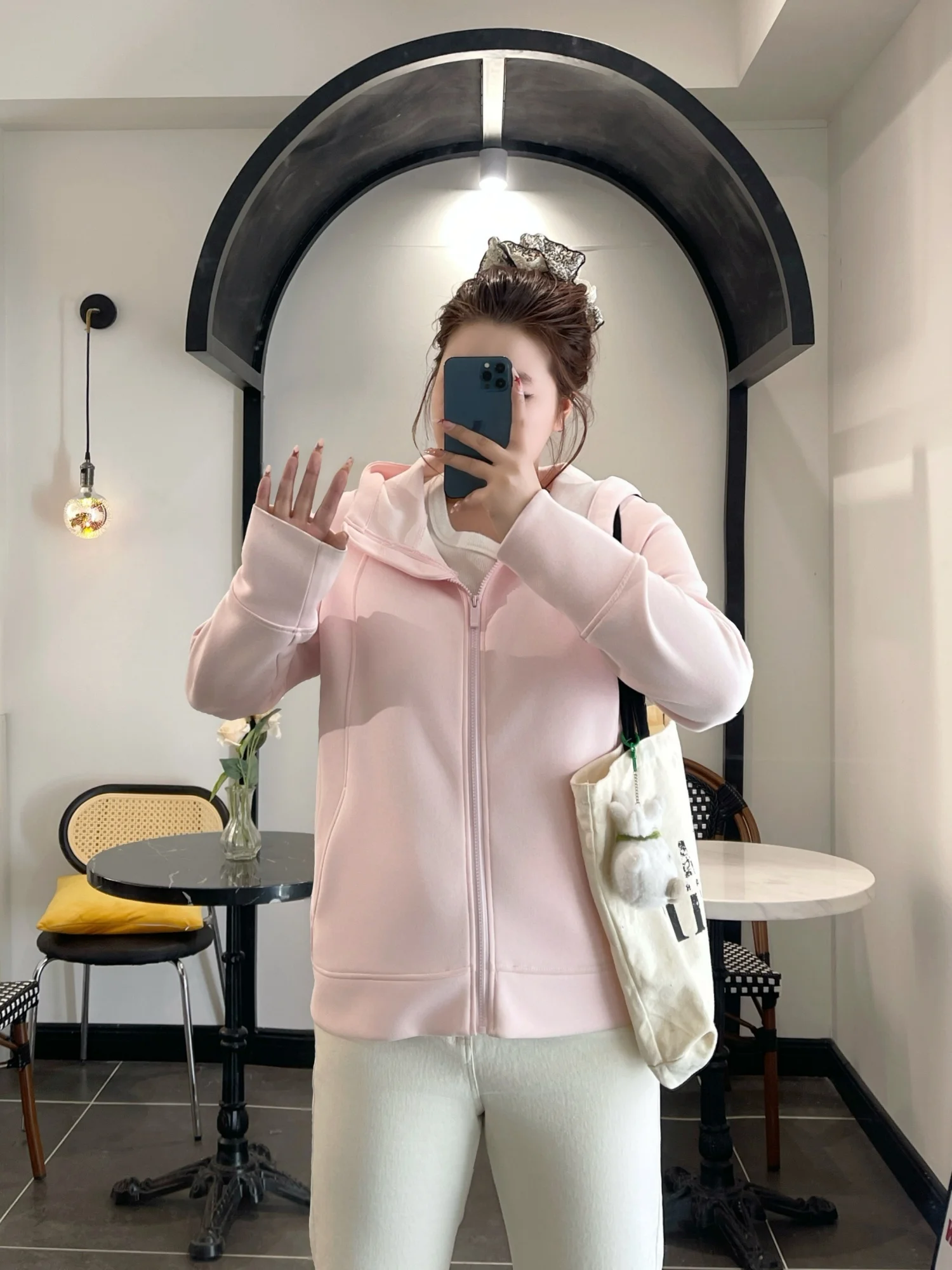 

Spring New Style Large Size Women's Hoodie Jacket Versatile College Style Cotton Polyester Blend Long Sleeve Casual Coat