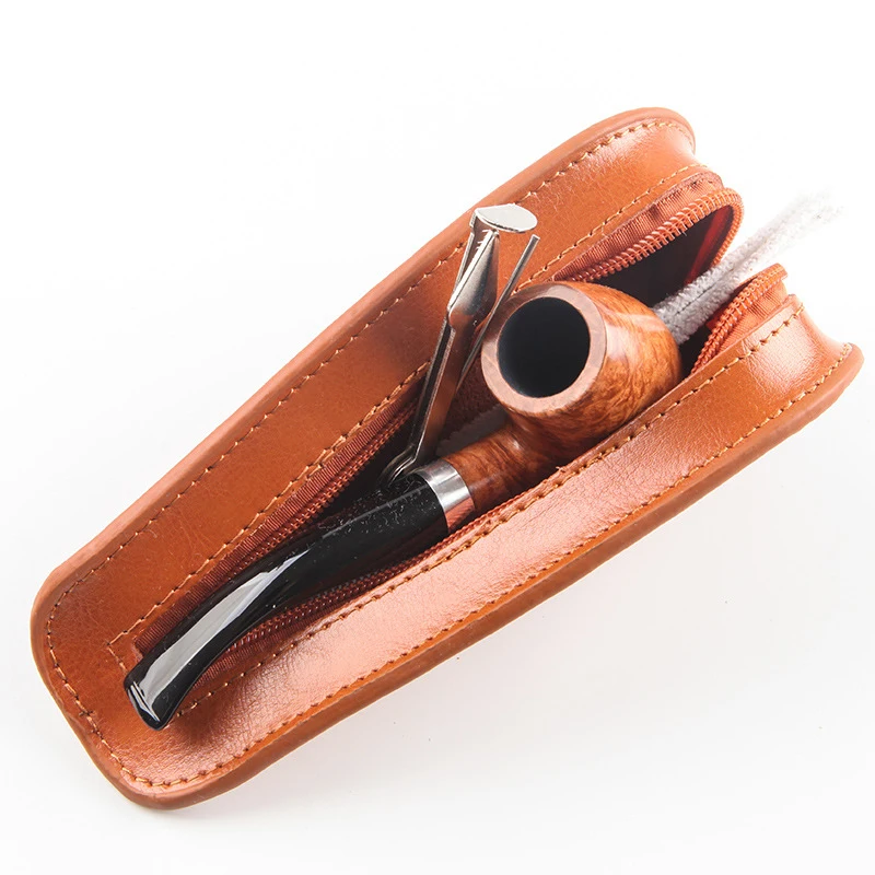 PU Leather Tobacco Pouch Bag, Portable Cigarette, Rolling Pipe Holder, Storage Bag, High Quality, 1Pc