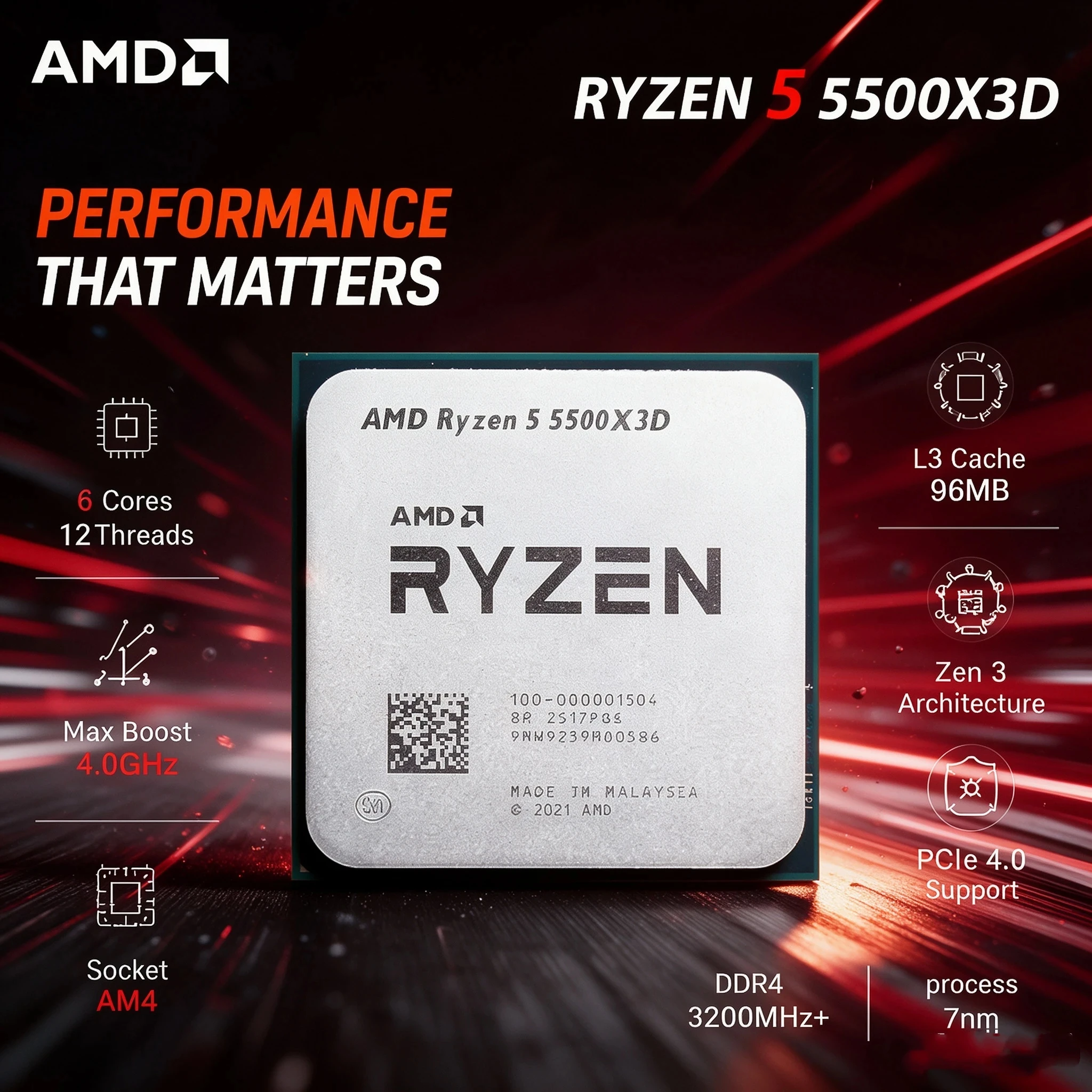 Pc Gaming Amd Ryzen 5 - AMD Ryzen 5 5500X3D AM4 Oyun