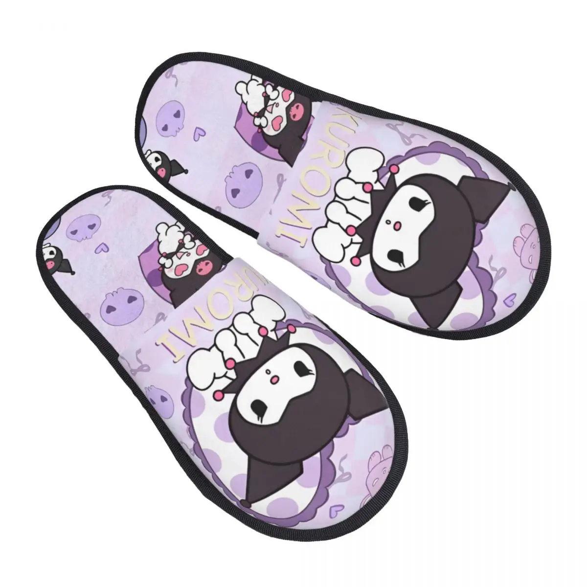 Sanrio Kuromi Indoor Slippers with Memory Foam Slipper Gift for Unisex House Shoes with Anti-Skid Sole