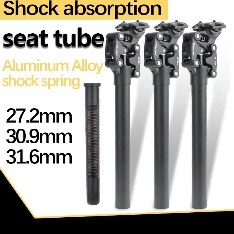 Bicycle Seat Tube MTB 27.2 30.9 31.6mm Shock Absorber 50MM Travel Seatpost 350mm Four Link Mountain Bike Seat Tube