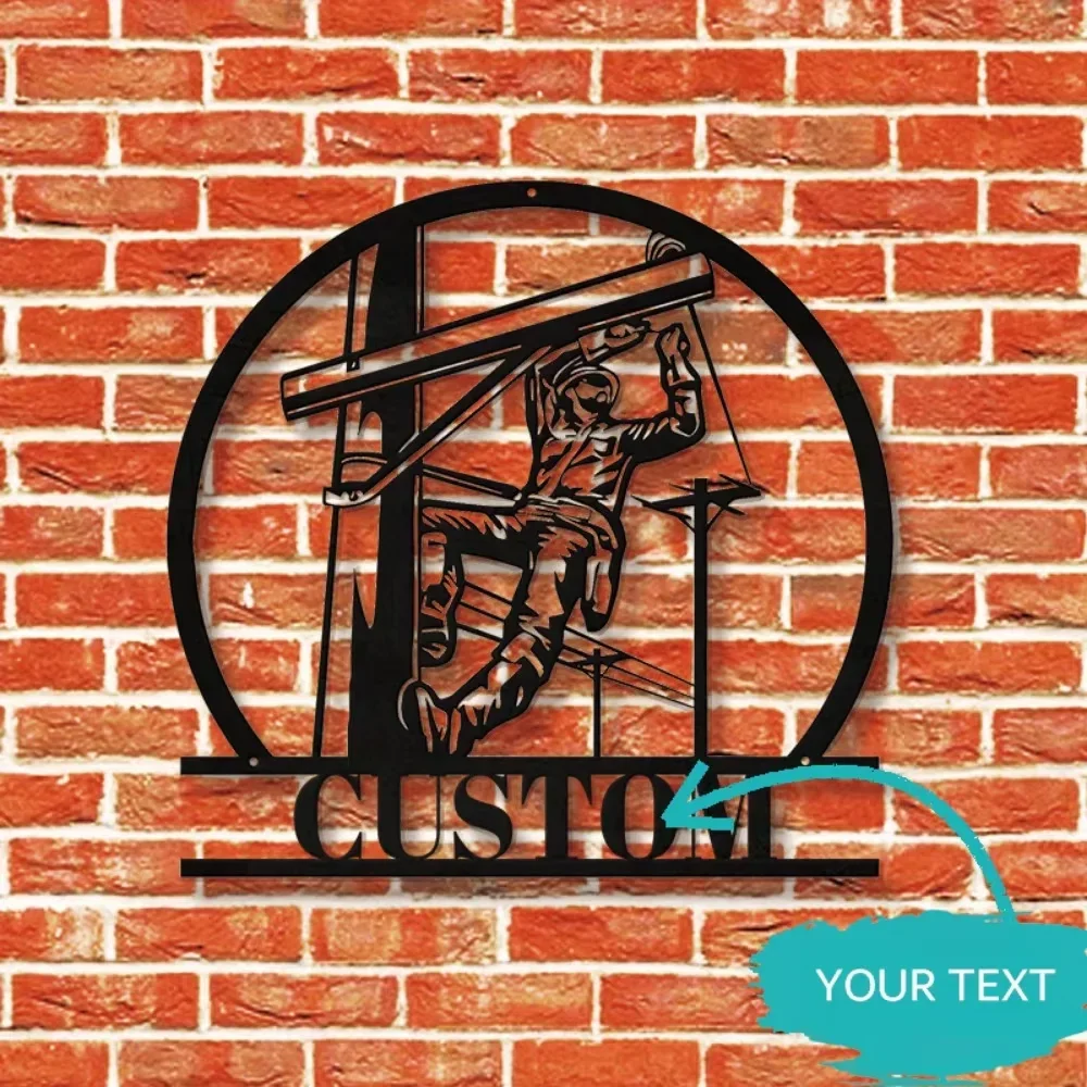 

Custom Exclusive Metal Wall Sculptures - Designed for Lineman/Electrician Themed Decor - Thoughtful Retirement Gift