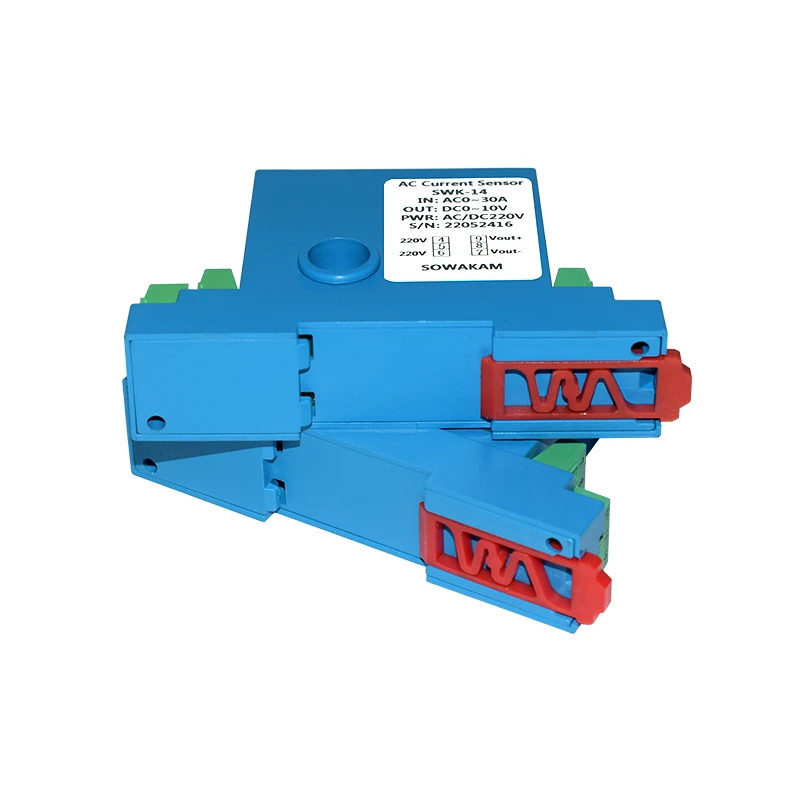 K14 AC Current Transmitter Din Rail 0-200A Current Sensor Hall Current Transducer Output 4-20mA DC24V 220V Power Supply