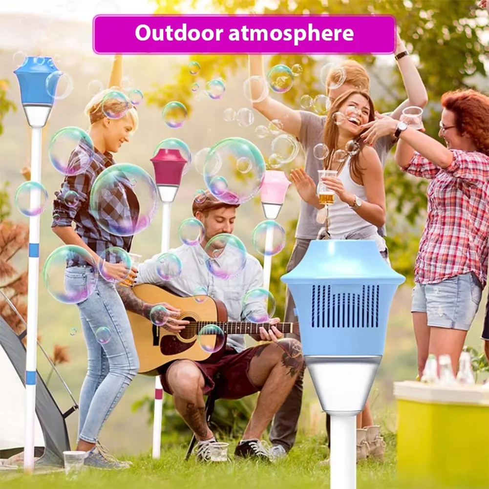 ماكينة فقاعات أوتوماتيكية من WOWFU مع ضوء صوت عمودي لصانع فقاعات على طراز ضوء الشارع لأعياد الميلاد وحفلات الزفاف وحفلات عيد الميلاد #1