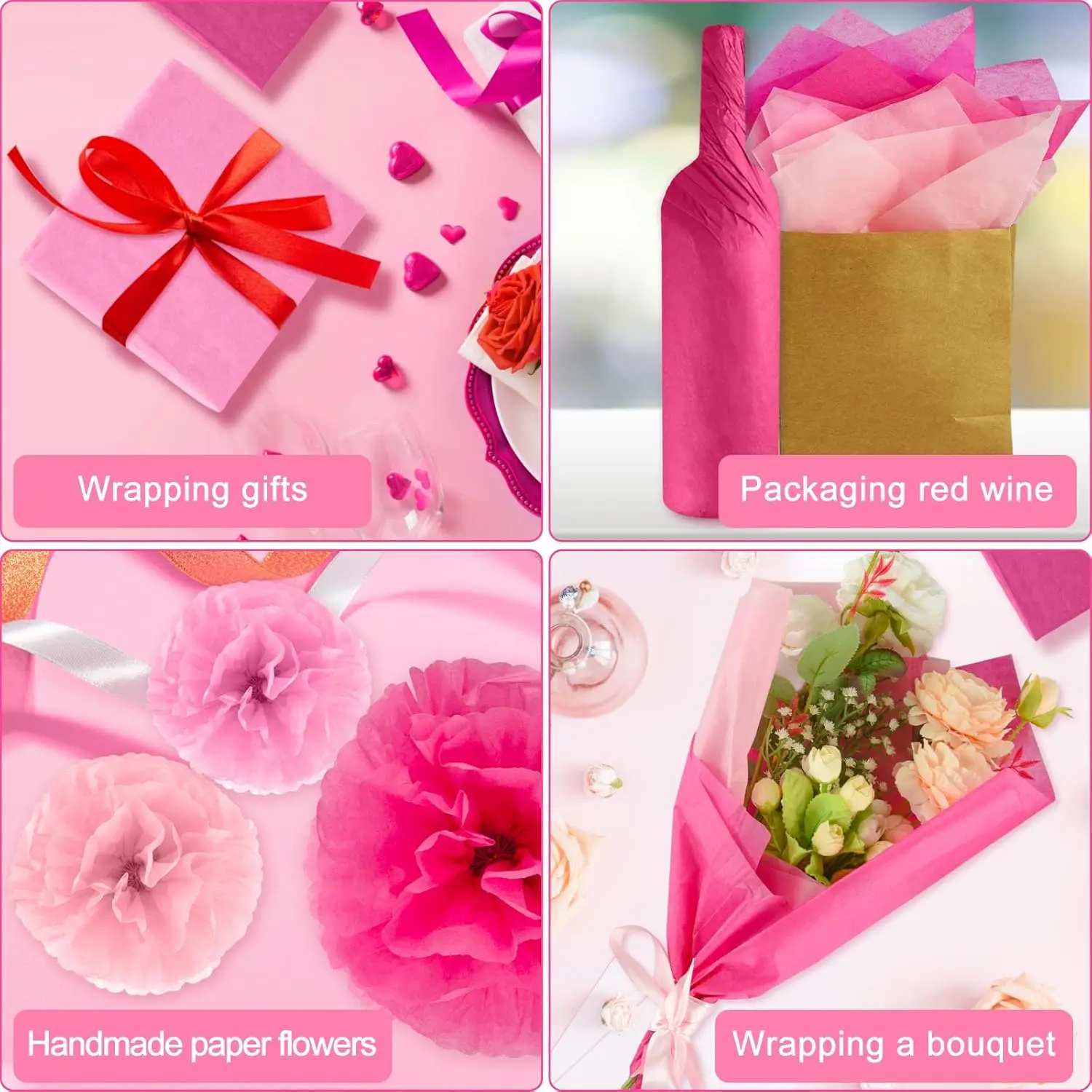 10 sheets Tissue Paper Flower 50*66cm Gift Packaging Home Decoration Festive Party Wedding DIY Gift Packing Supplies