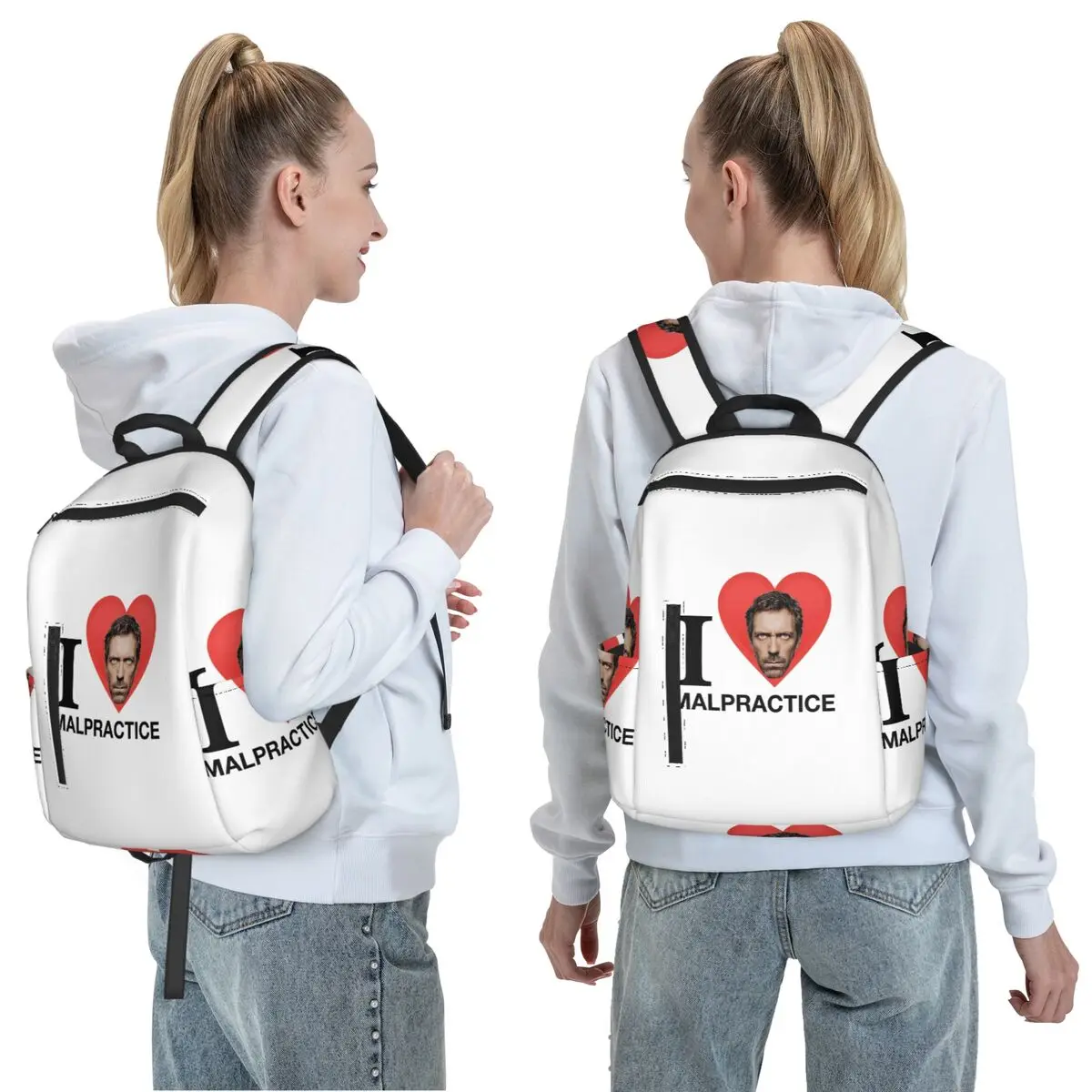 House MD Malpractice Enthusiast Merch Backpack Daypack Large Capacity Children BookBag School Bag Shoulder Bags for Men Women