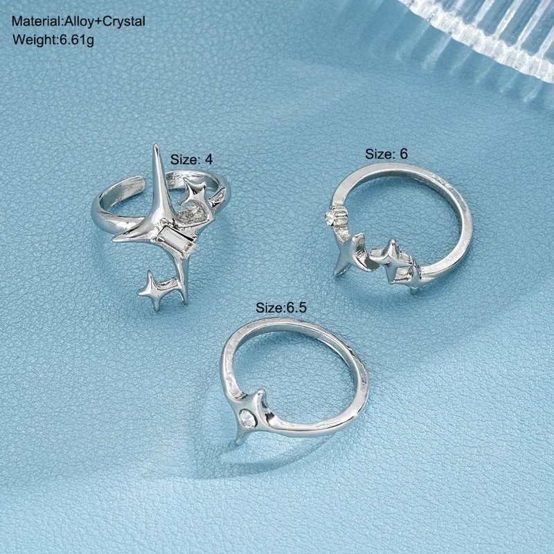 Metal Zirconia Mansard Open Geometric Ring Women\'s Exaggerated Glamour Ring Banquet Jewelry Accessories