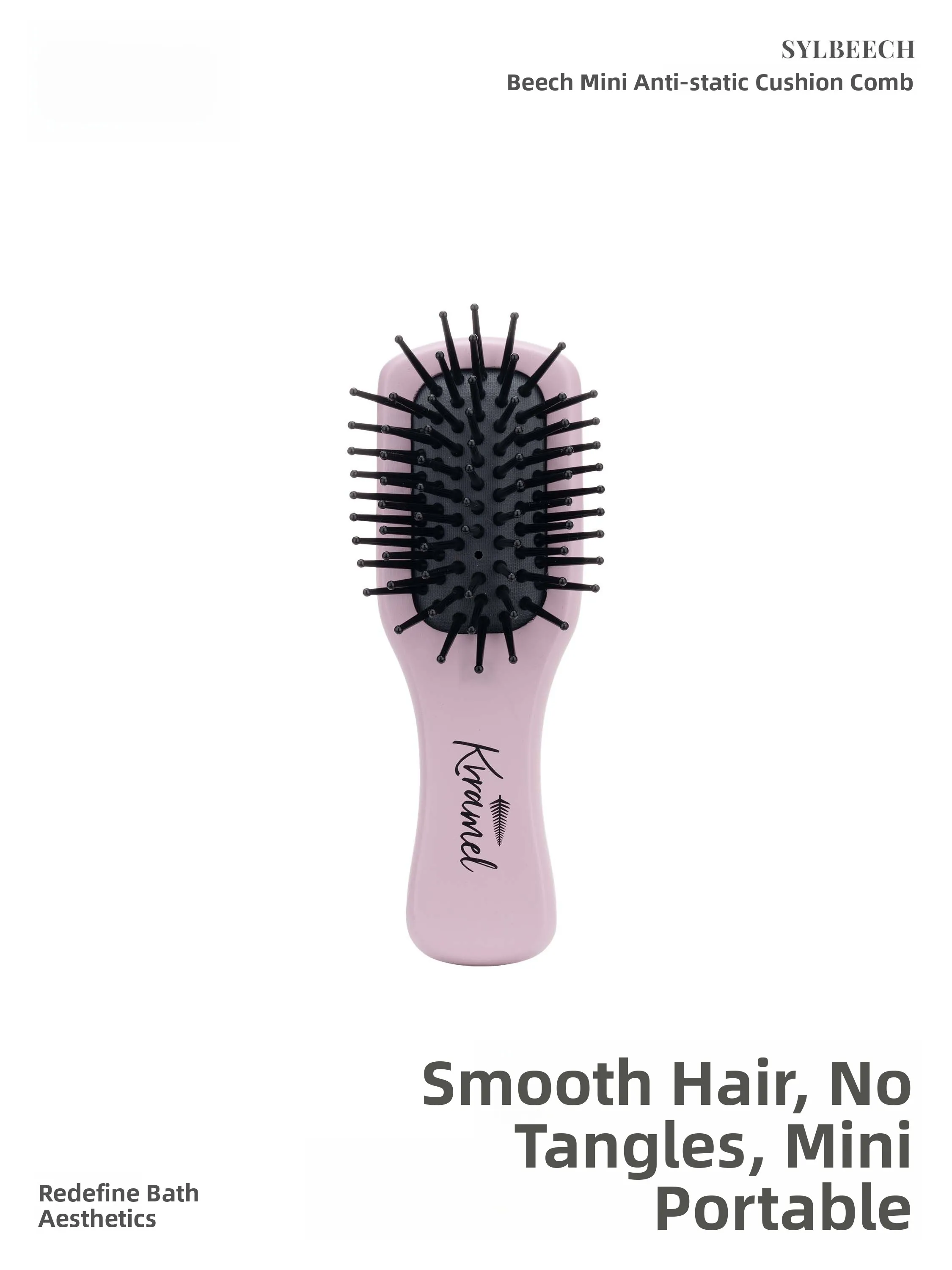ポータブルミニマッサージコーム-もつれ防止ヘアブラシ-コンパクトトラベルサイズ-ふわふわヘアトップブラシ-パーソナルミニブラシ