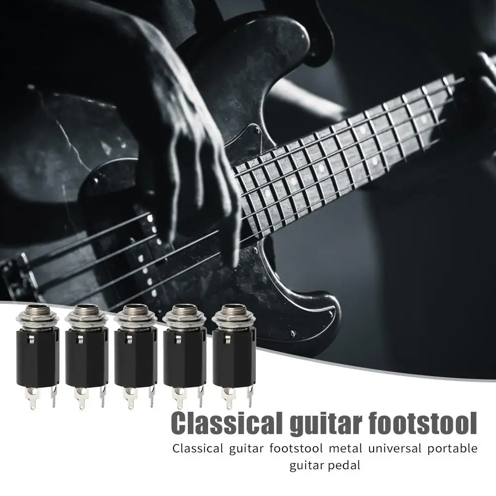 Hot Sale Guitar Stereo Output Plugs Delicate Design Acoustic Electric Guitar EQ Socket Plug 6.35mm Jack Stereo Output Sock