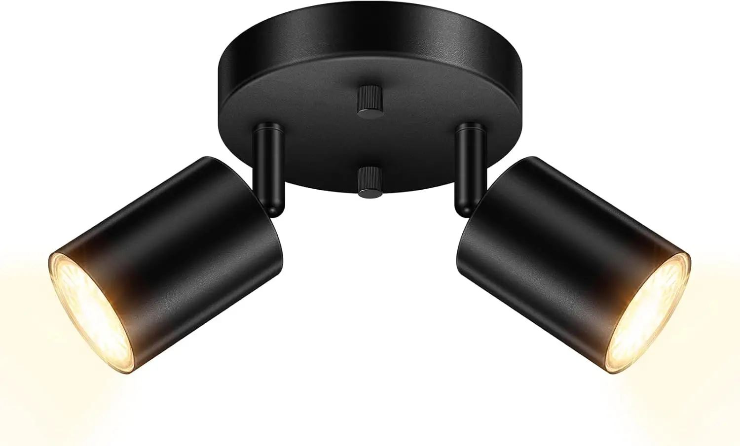 

Комплект светодиодного трекового освещения с 2 регулируемыми головками, черный круглый потолочный светильник для кухни, гостиной, спальни, лампа GU10 в комплект не входит