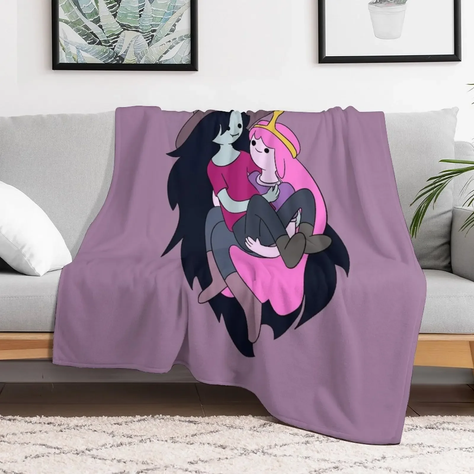 Marceline and Bubblegum Throw Blanket Travel Blankets For Sofas Blankets For Bed Kid'S Blankets