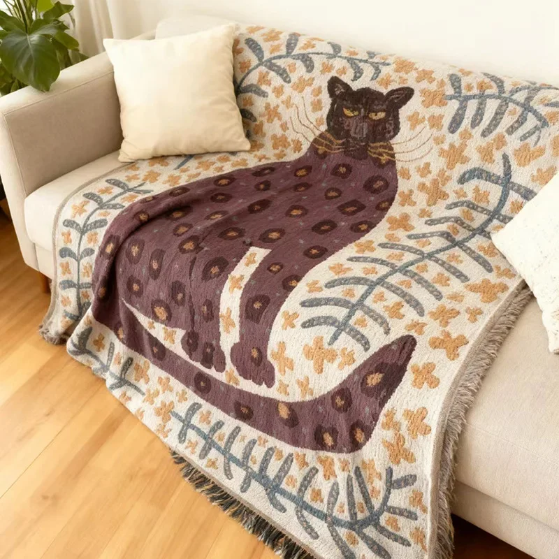 Nordic Leopard Throw Blanket For Home Decor Bed Sofa Cover Nap Blanket Camping Bedspread Tapestry Picnic Tablecloth Dropshipping