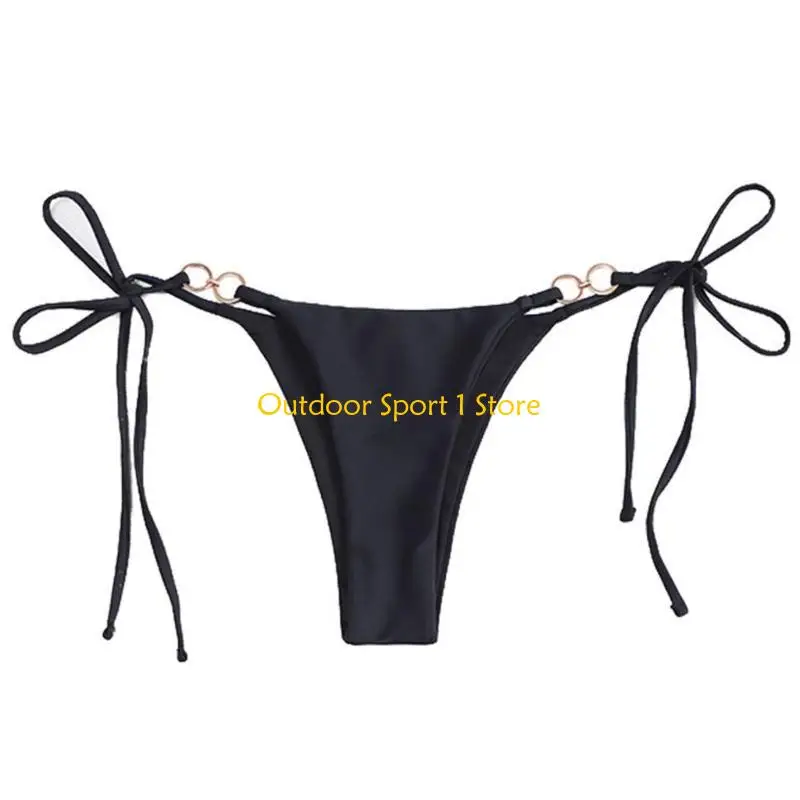 A0KA Women Low Waist Bikinis Bottoms Solid Color Swimsuit Bottoms Highs Cut Swim Brief