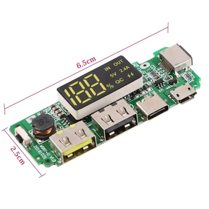 18650 Charging Board Dual USB 5V 2.4A Mobile Power Bank Module 186 50 Lithium Battery Charger Board Circuit Protection