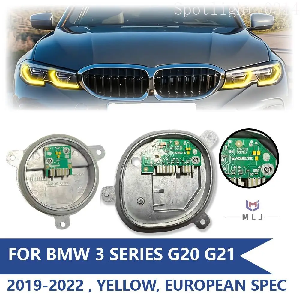 

63118737143 63118737144 For BMW 3 Series G20 G21 2019-2022 EU High-Spec Laser Blue Eyebrow Yellow Headlight DRL Module Angel Eye
