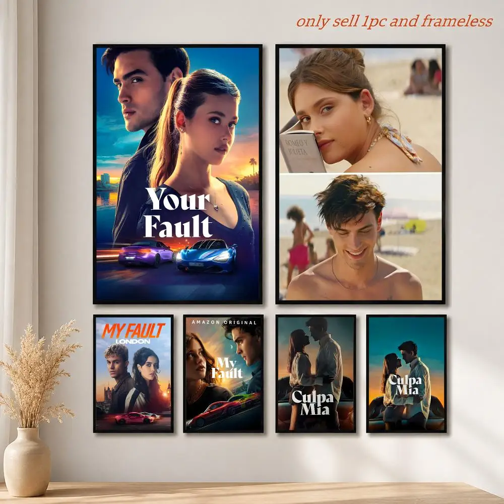 Movies M-My Fault Poster Mural HD Wall Decals for Bedroom Living Room Home Self-Adhesive Decor Gift