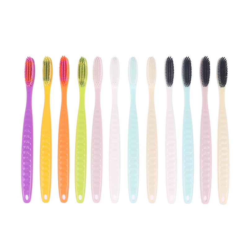 4PCS Soft Long Head Adult Big Head Toothbrush Colorful  Unisex Comfortable Soft Oral Cleaning Teeth Brush Manual Toothbrush Set