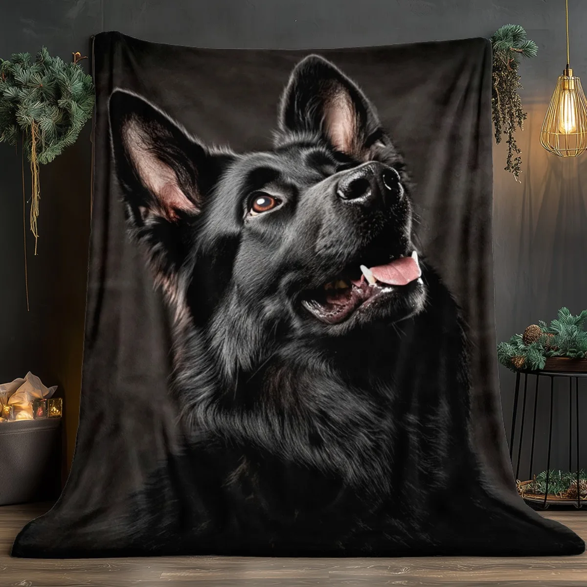 1pc a Portable Blanket Featuring a German Shepherd Design, Ideal for Home Decor And Suitable for Travel, Camping, Living Rooms,