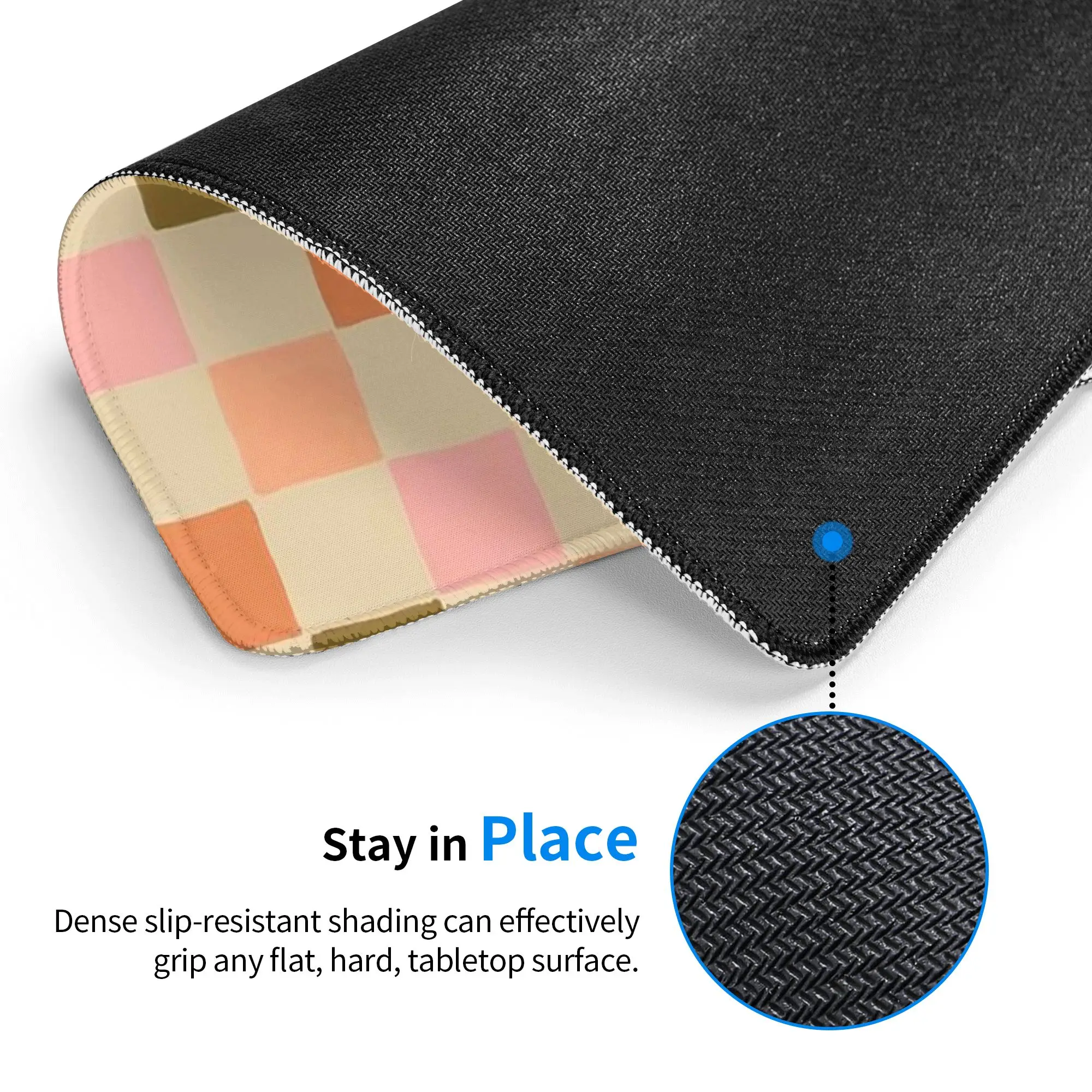 Colorful Checkered Cartoon Mouse Pad Computer Keyboard Mouse Mat Gaming PC Laptop Desk Mat Office Accessories Table Mats
