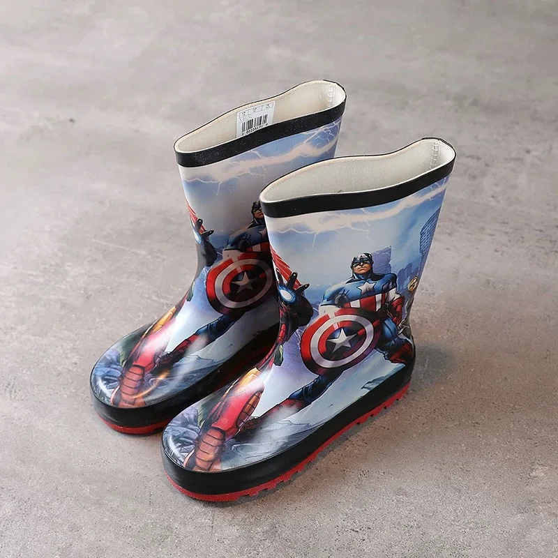 

Disney cartoon kids Captain America Rain Boots Student Short shoes