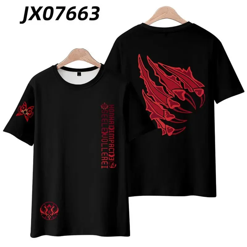 Honkai Impact 3 3D Print T Shirt donna uomo Summer Fashion manica corta divertente Tshirt Graphic Tees Seele Vollerei Costume Cosplay