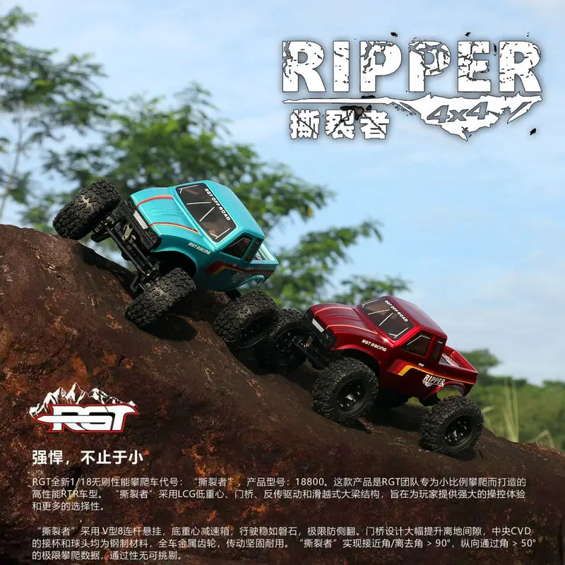 

RGT 1/18 Ripper RC Remote Control Electric Brushless 4WD Dual Speed Climbing Vehicle External Rotor Off Road Vehicle 18800