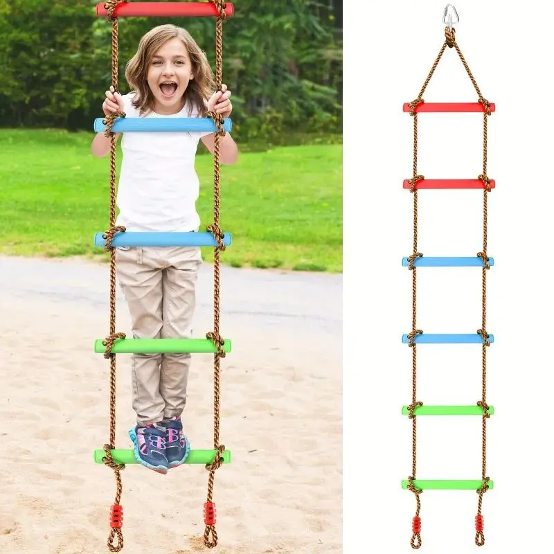 Kinderklim Kindertouwladder Schommel, Buitenspel Speelgoed 5e verdieping Ladder Speeltuin Binnen Klimspeelgoed voor kinderen